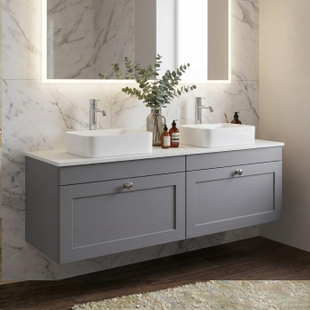 Classique 1200mm 2-Drawer Wall Hung Vanity Unit with Countertop