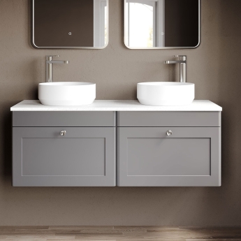 Classique 1200mm 2-Drawer Wall Hung Vanity Unit with Countertop | Product Image