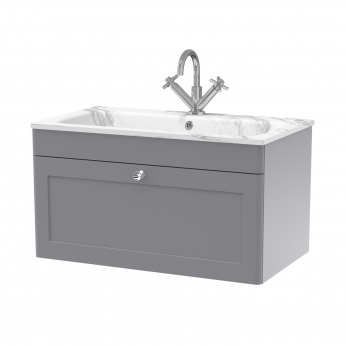 Classique 800mm 1-Drawer Wall Hung Vanity Unit with Stone Basin