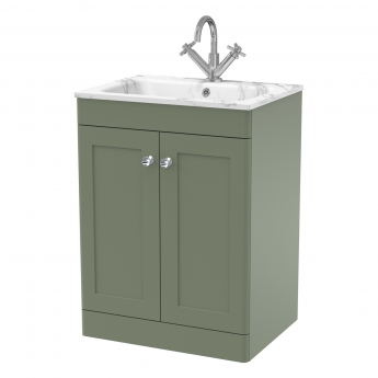 Classique 600mm 2-Door Floor Standing Vanity Unit with Stone Basin