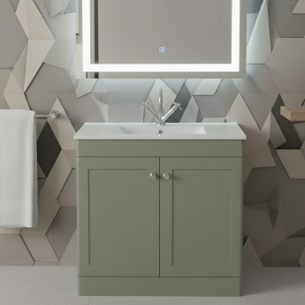 Classique 800mm 2-Door Floor Standing Vanity Unit with Ceramic Basin