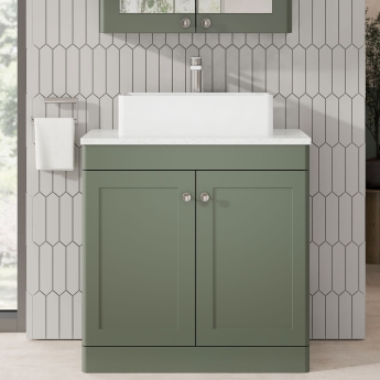 Classique 800mm 2-Door Floor Standing Vanity Unit with Countertop | Product Image