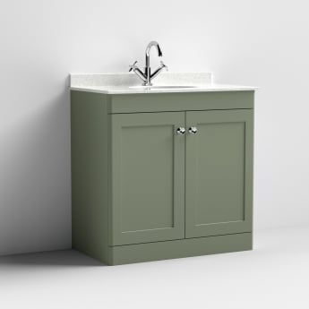 Classique 800mm 2-Door Floor Standing Vanity Unit with Marble Top Basin