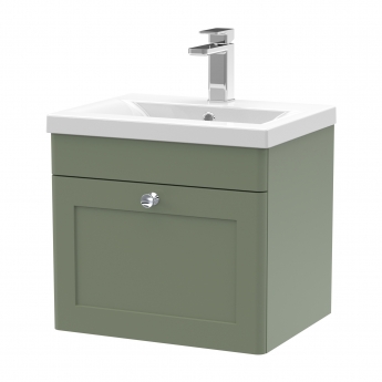 Classique 500mm 1-Drawer Wall Hung Vanity Unit with Ceramic Basin