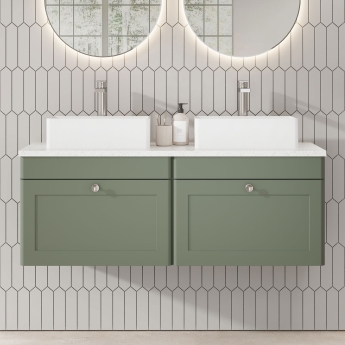 Classique 1200mm 2-Drawer Wall Hung Vanity Unit with Countertop | Product Image