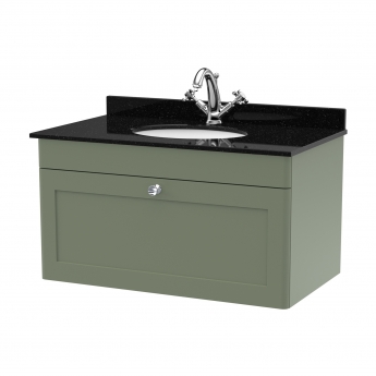 Classique 800mm 1-Drawer Wall Hung Vanity Unit with Marble Top Basin