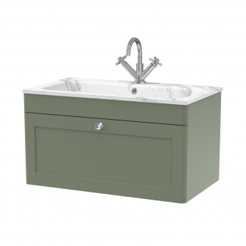 Classique 800mm 1-Drawer Wall Hung Vanity Unit with Stone Basin