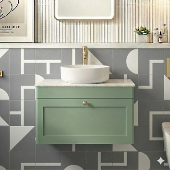 Classique 800mm 1-Drawer Wall Hung Vanity Unit with Countertop