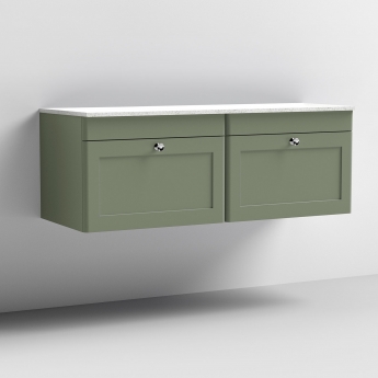 Classique 1200mm 2-Drawer Wall Hung Vanity Unit with Countertop