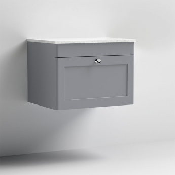 Classique 600mm 1-Drawer Wall Hung Vanity Unit with Countertop