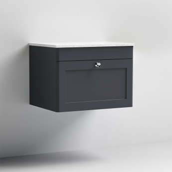 Classique 600mm 1-Drawer Wall Hung Vanity Unit with Countertop