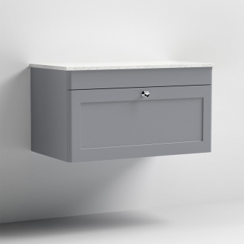 Classique 800mm 1-Drawer Wall Hung Vanity Unit with Countertop