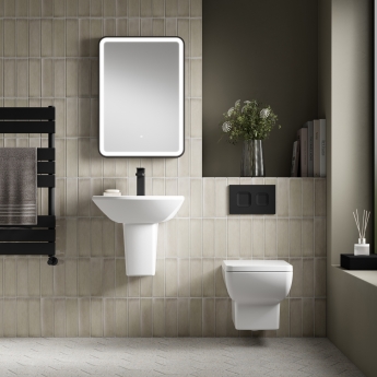 Nuie Cleo Square Wall Hung Toilet Pan - Excluding Seat