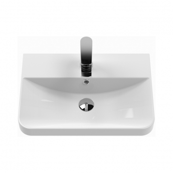 Nuie Core Wall Hung 2-Door Vanity Unit with Thin Edge Basin 500mm Wide - Satin Green