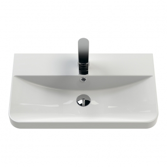 Nuie Core Wall Hung 2-Door Vanity Unit with Thin Edge Basin 600mm Wide - Satin Green