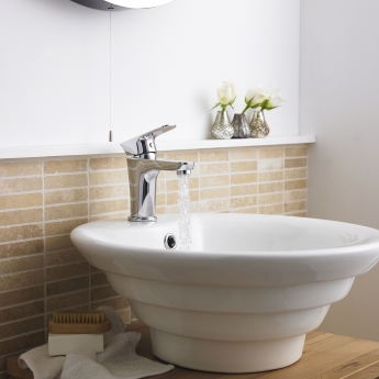Nuie Vessel Sit-On Countertop Basin 460mm Diameter - 1 Tap Hole