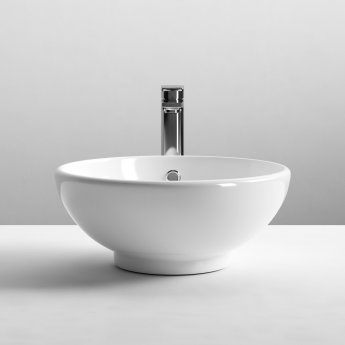 Nuie Vessel Round Sit-On Countertop Basin 410mm Diameter - 0 Tap Hole