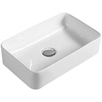 Nuie Vessels Rectangular Sit-On Countertop Basin 365mm Wide - White