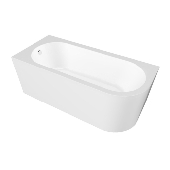 Nuie Crescent J-Shaped Back-to-Wall Bath and Panel 1600mm x 725mm - Left Handed | Product Image