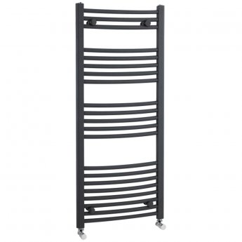 Nuie Curved Heated Towel Rail 1150mm H x 500mm W - Anthracite