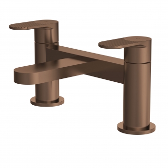 Nuie Cyprus Fluted Pillar Mounted Bath Filler Tap - Brushed Bronze