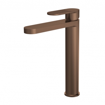 Nuie Cyprus Fluted Tall Mono Basin Mixer Tap - Brushed Bronze