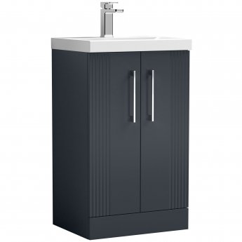 Nuie Deco Floor Standing 2-Door Vanity Unit with Basin-1 500mm Wide - Satin Anthracite