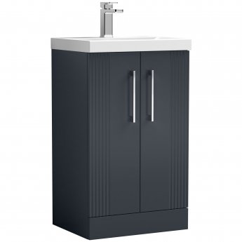 Nuie Deco Floor Standing 2-Door Vanity Unit with Basin-3 500mm Wide - Satin Anthracite
