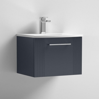 Nuie Deco Wall Hung 1-Drawer Vanity Unit with Basin-4 500mm Wide - Satin Anthracite