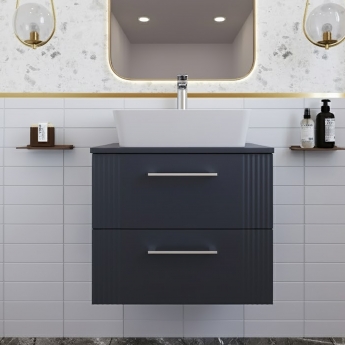 Deco 600mm 2-Drawer Wall Hung Vanity Unit with Countertop