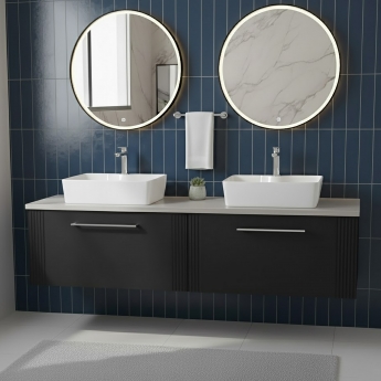 Deco Twin 1200mm 2-Drawer Wall Hung Vanity Unit with Countertop