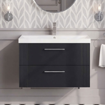 Deco 800mm 2-Drawer Wall Hung Vanity Unit | Product Image