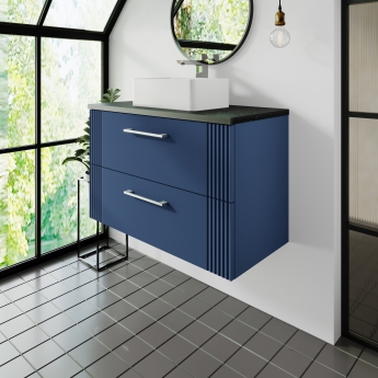 Deco 800mm 2-Drawer Wall Hung Vanity Unit with Countertop