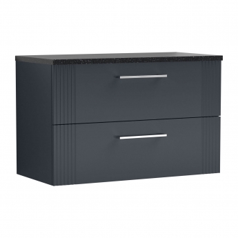 Deco 800mm 2-Drawer Wall Hung Vanity Unit with Countertop
