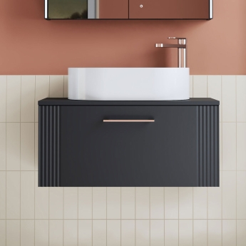 Deco 800mm 1-Drawer Wall Hung Vanity Unit with Countertop | Product Image