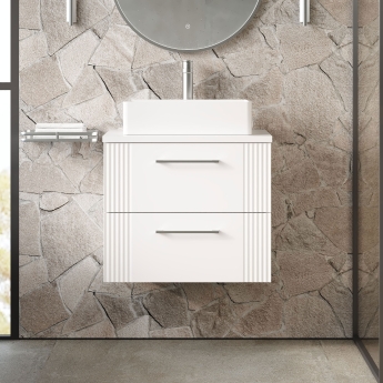 Deco 600mm 2-Drawer Wall Hung Vanity Unit with Countertop | Product Image