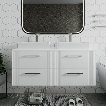 Deco Twin 1200mm 4-Drawer Wall Hung Vanity Unit with Countertop