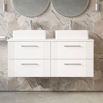 Deco Twin 1200mm 4-Drawer Wall Hung Vanity Unit with Countertop | Product Image
