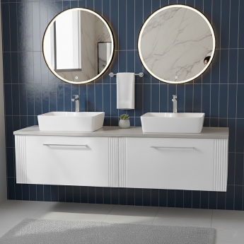 Deco Twin 1200mm 2-Drawer Wall Hung Vanity Unit with Countertop