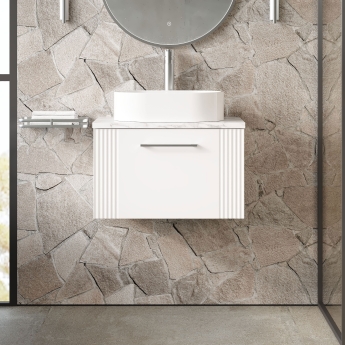 Deco 600mm 1-Drawer Wall Hung Vanity Unit with Countertop | Product Image