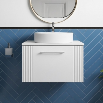 Deco 600mm 1-Drawer Wall Hung Vanity Unit with Countertop