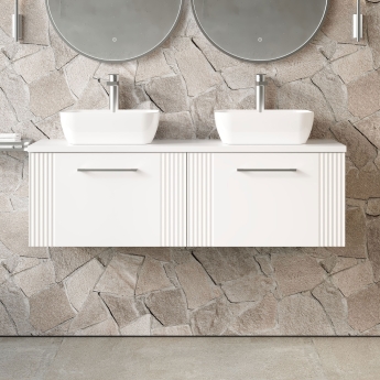 Deco Twin 1200mm 2-Drawer Wall Hung Vanity Unit with Countertop | Product Image
