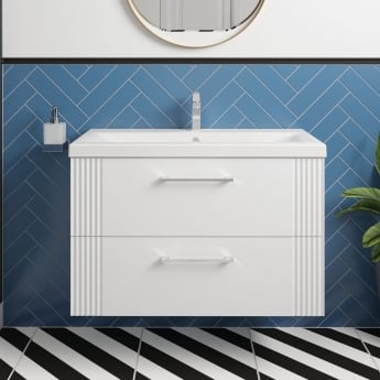 Deco 800mm 2-Drawer Wall Hung Vanity Unit