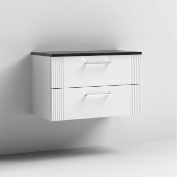 Deco 800mm 2-Drawer Wall Hung Vanity Unit with Countertop