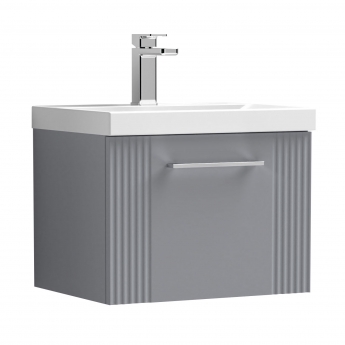 Nuie Deco Wall Hung 1-Drawer Vanity Unit with Basin-1 500mm Wide - Satin Grey