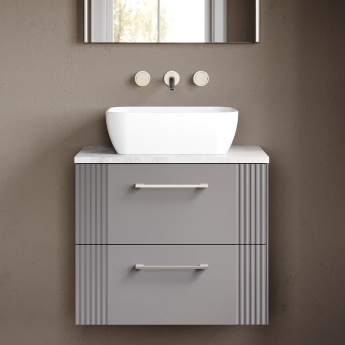 Deco 600mm 2-Drawer Wall Hung Vanity Unit with Countertop | Product Image