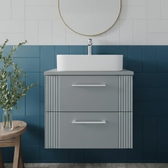 Deco 600mm 2-Drawer Wall Hung Vanity Unit with Countertop