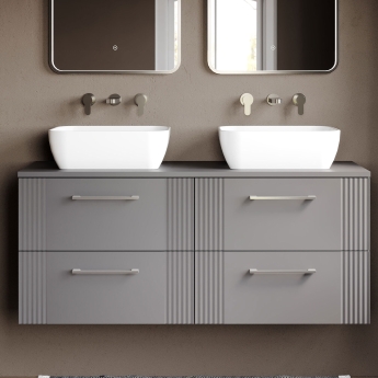 Deco Twin 1200mm 4-Drawer Wall Hung Vanity Unit with Countertop | Product Image