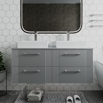 Deco Twin 1200mm 4-Drawer Wall Hung Vanity Unit with Countertop