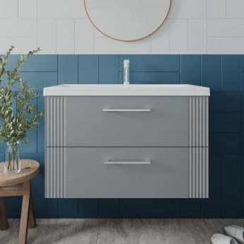 Deco 800mm 2-Drawer Wall Hung Vanity Unit